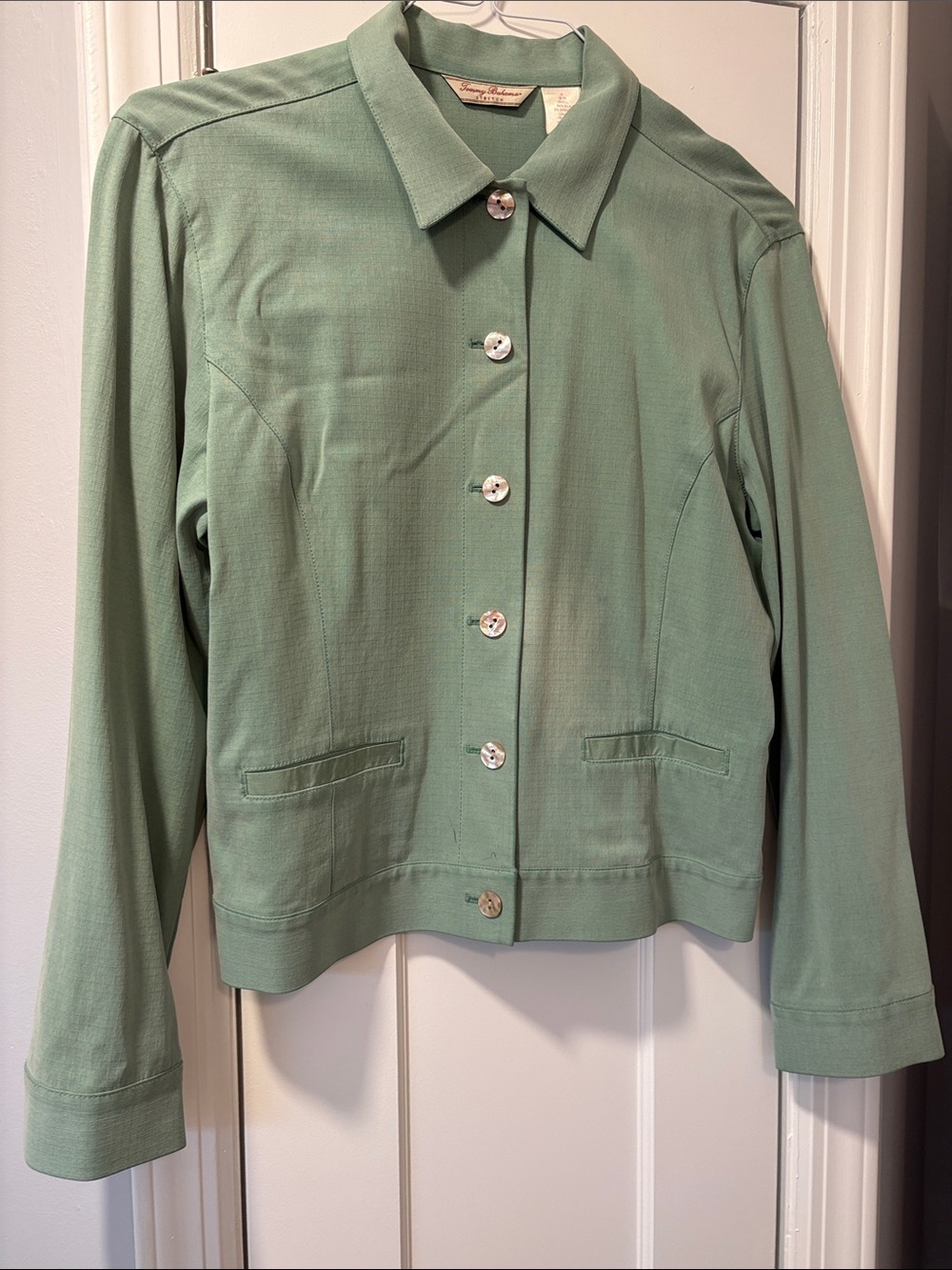Tommy Bahama Mint Green Button-Front Women's Jacket